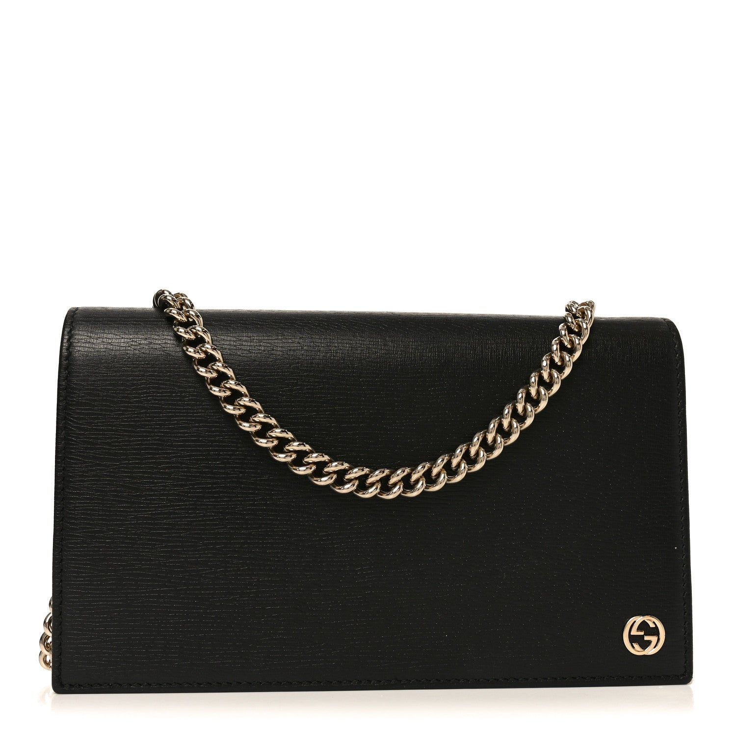 Gucci Textured Calfskin Medium Betty Chain Wallet Black 1 of 10