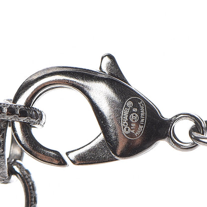 Chanel Pearl Bead CC Long Necklace Silver Grey 5 of 6