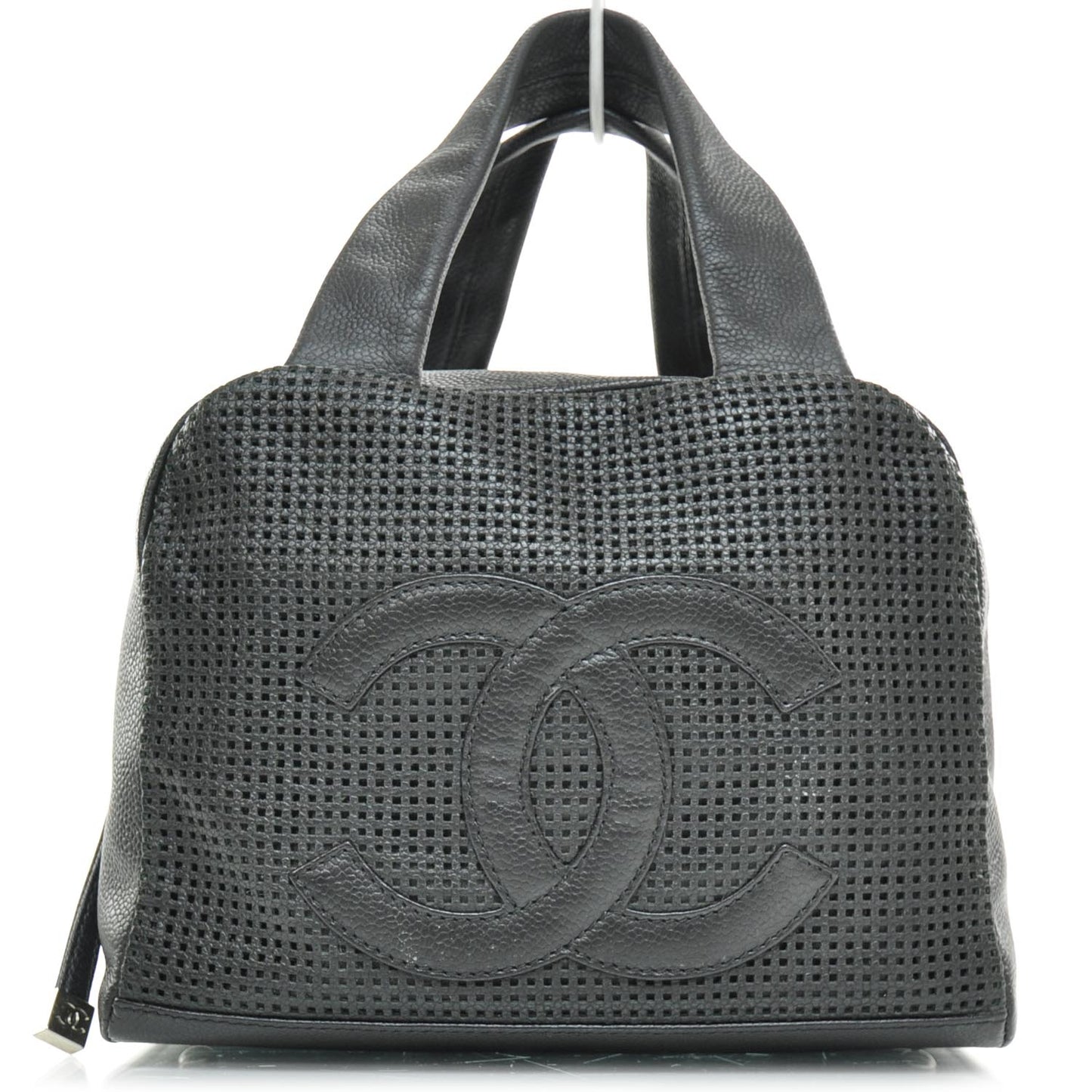 Leather Perforated Bowler Black