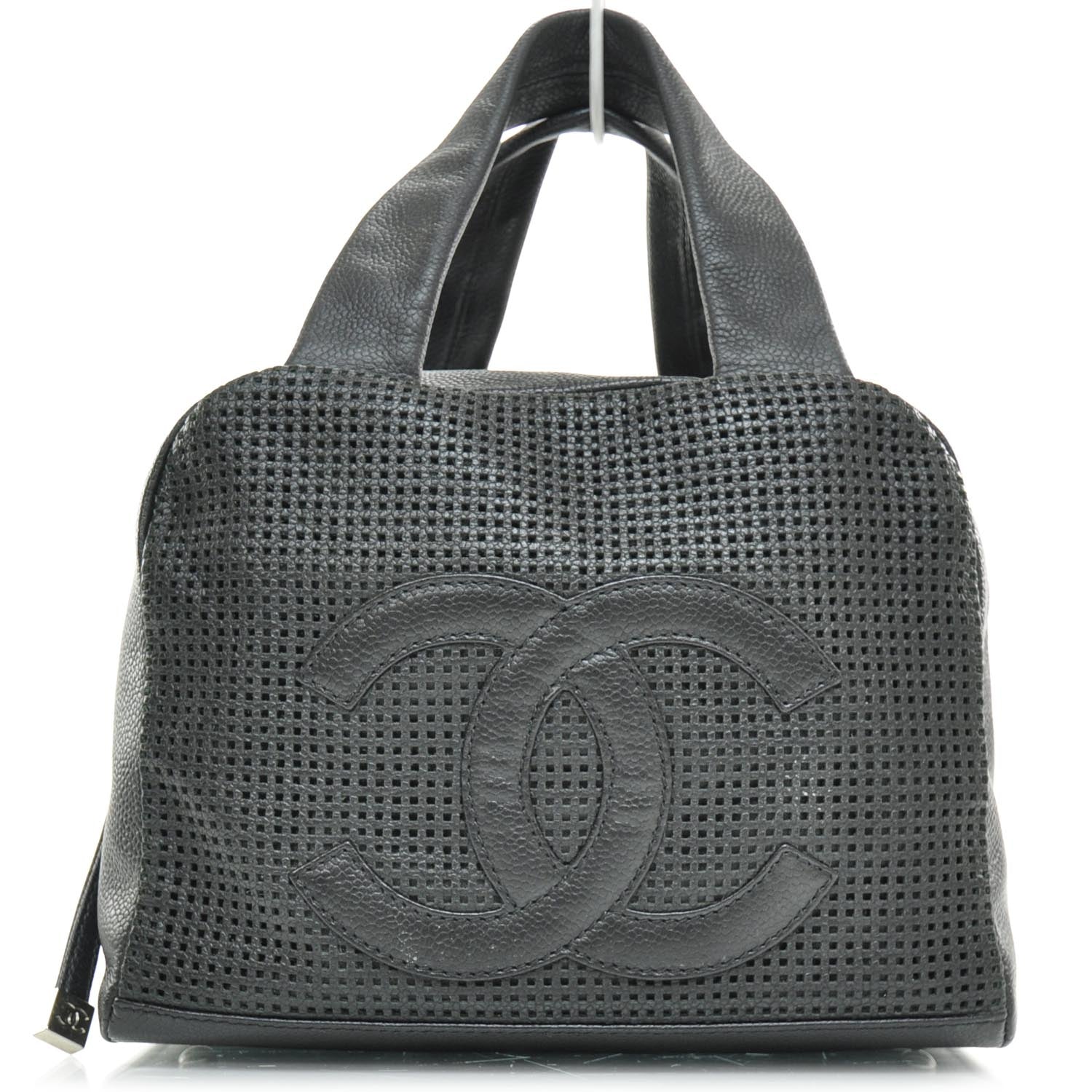 Chanel Leather Perforated Bowler Black 1 of 10
