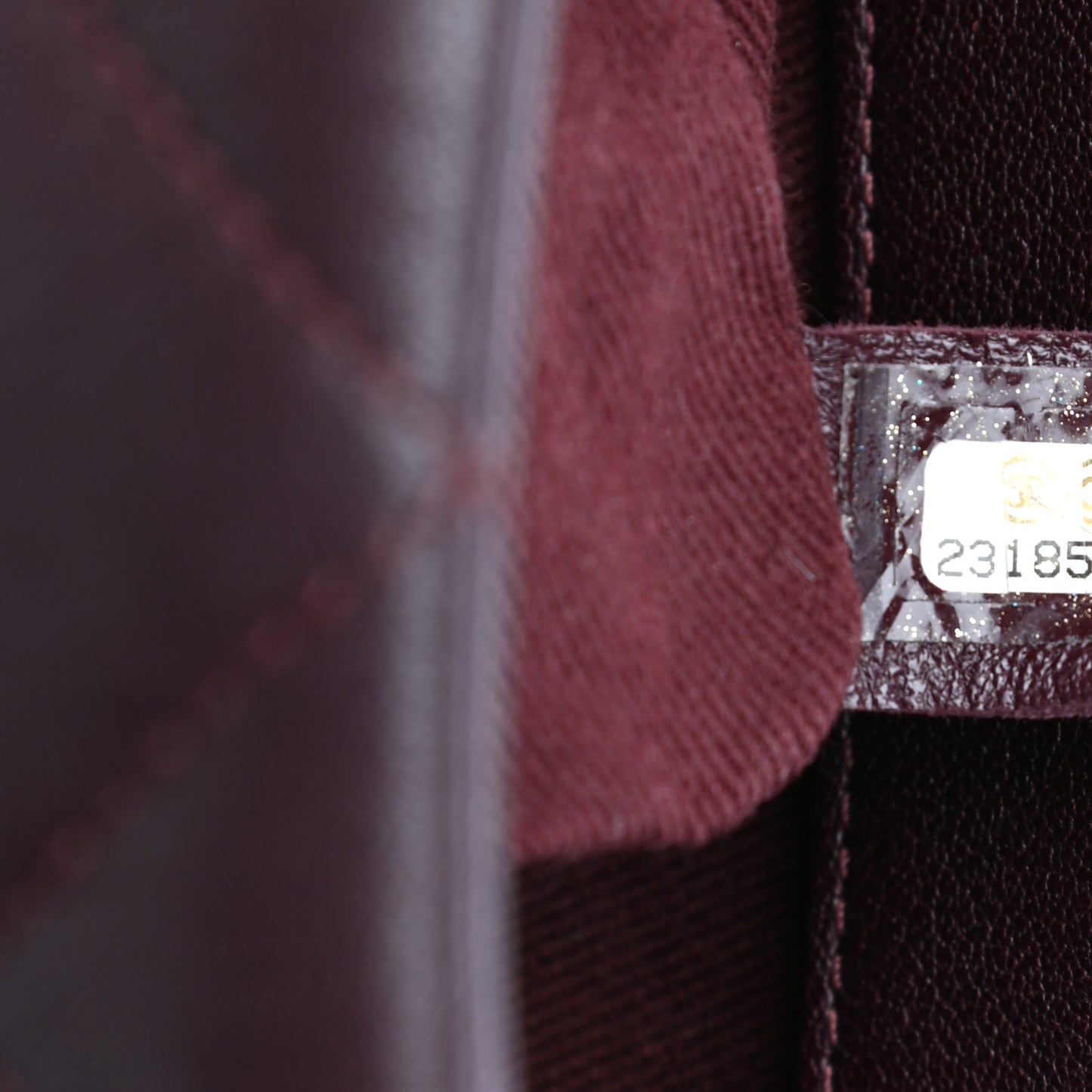 Shiny Sheepskin Quilted Large Trapezio Flap Dark Burgundy