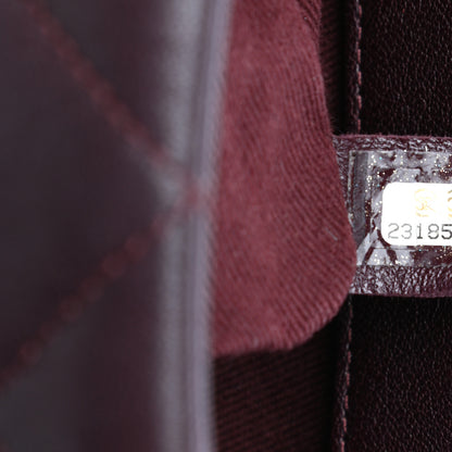 Chanel Shiny Sheepskin Quilted Large Trapezio Flap Dark Burgundy 7 of 10