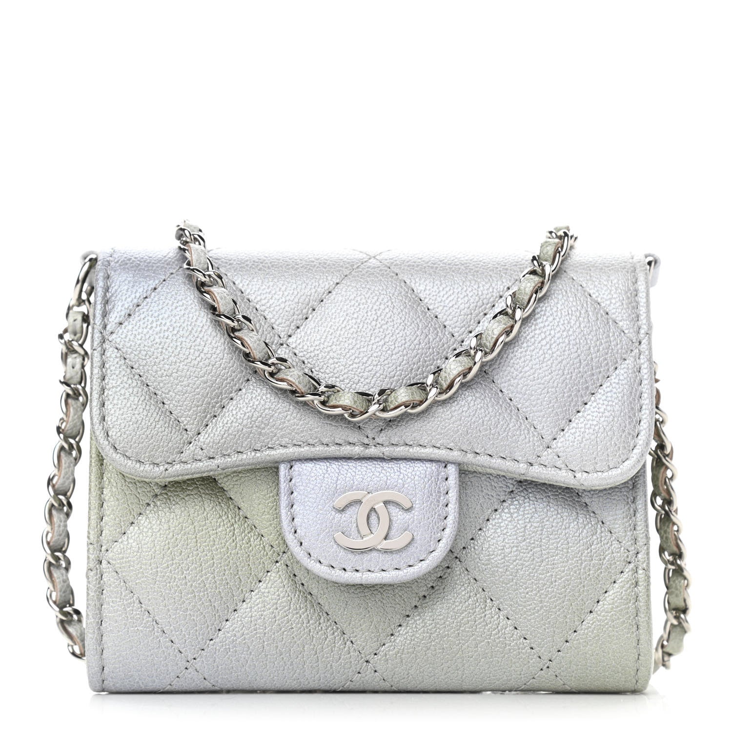 Chanel Metallic Goatskin Quilted Ombre Classic Clutch With Chain 1 of 10