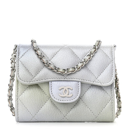 Chanel Metallic Goatskin Quilted Ombre Classic Clutch With Chain 1 of 10