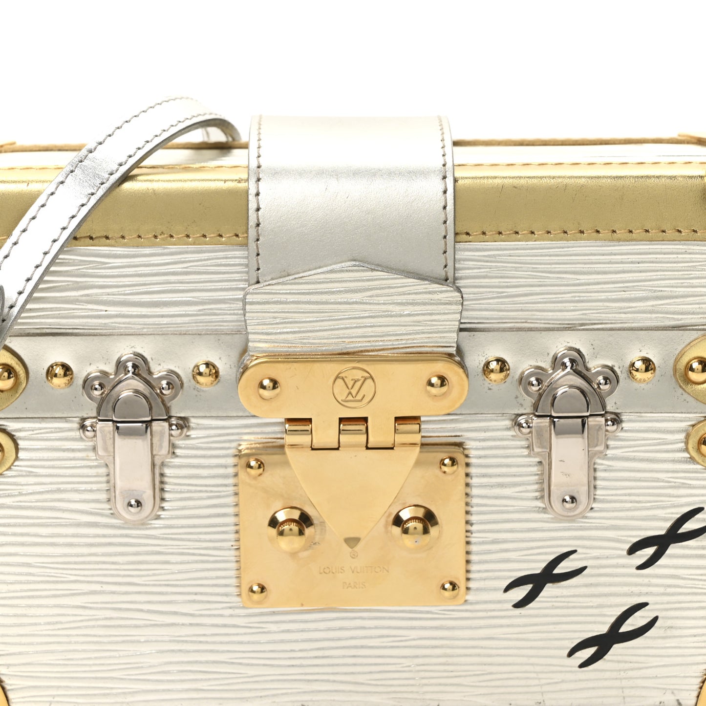 Metallic Epi Petite Malle Silver