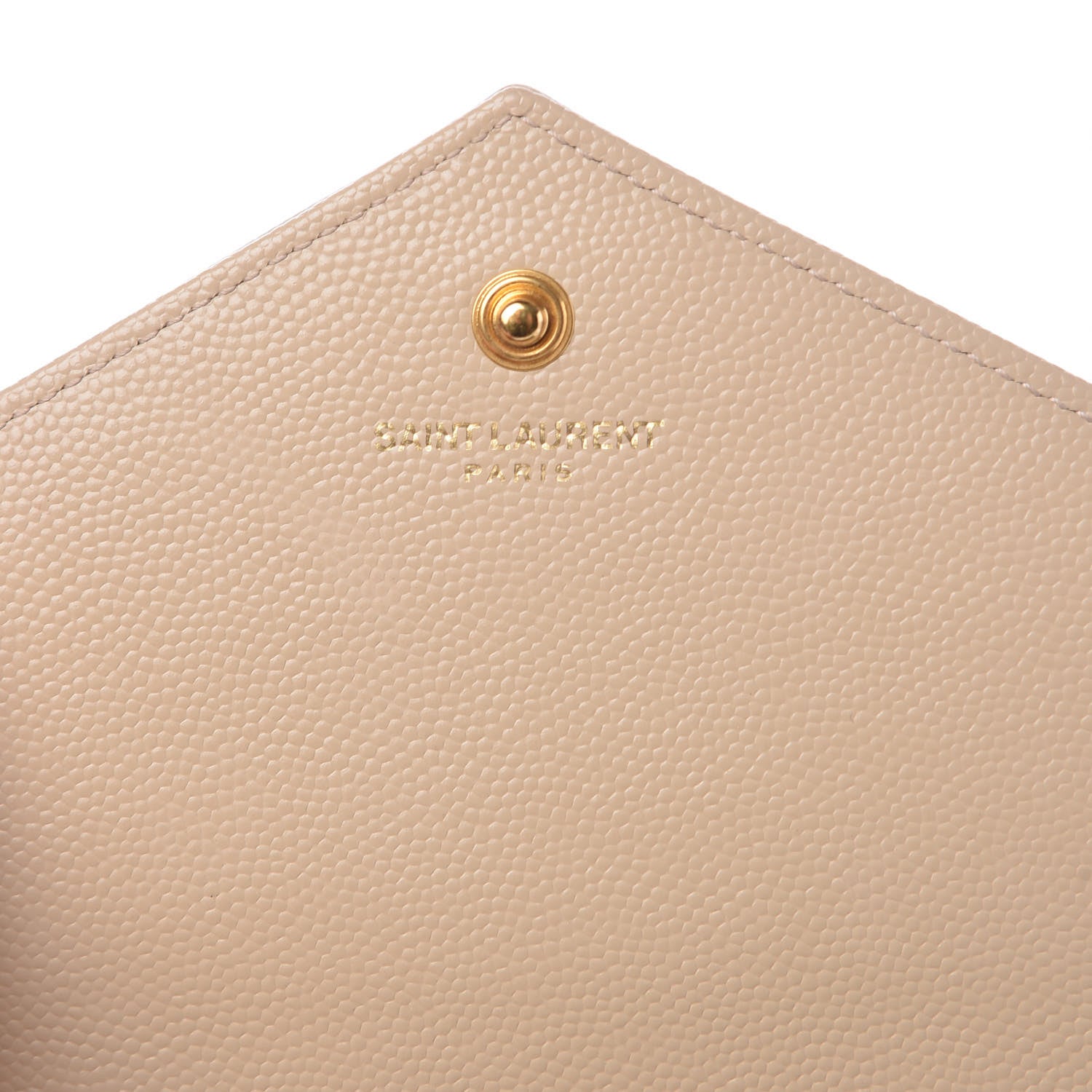 Saint Laurent Grain De Poudre Matelasse Chevron Monogram Chain Wallet Nude Powder 6 of 10
