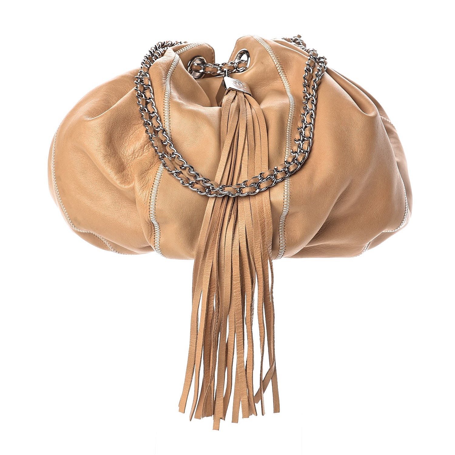 Chanel Lambskin Satin Reversible Sac Cordon Beige 1 of 8