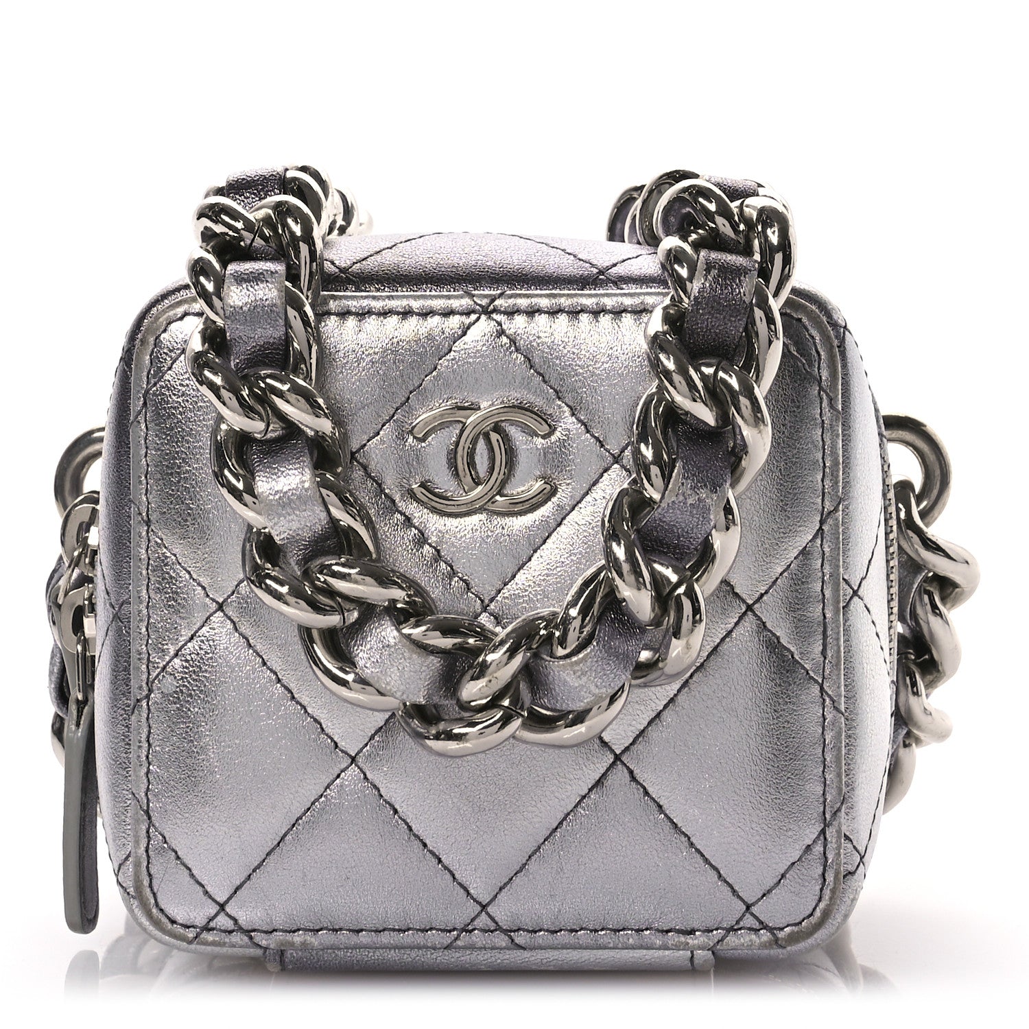 Chanel Gradient Metallic Lambskin Quilted Like A Wallet Clutch With Chain Silver Purple 1 of 10