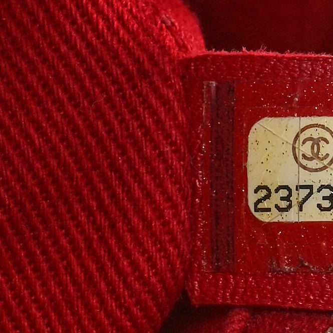 Calfskin Chevron Quilted Large Coco Handle Flap Red