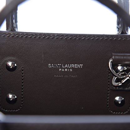 Saint Laurent Calfskin Crocodile Embossed Nano Sac De Jour Dark Brown 8 of 10