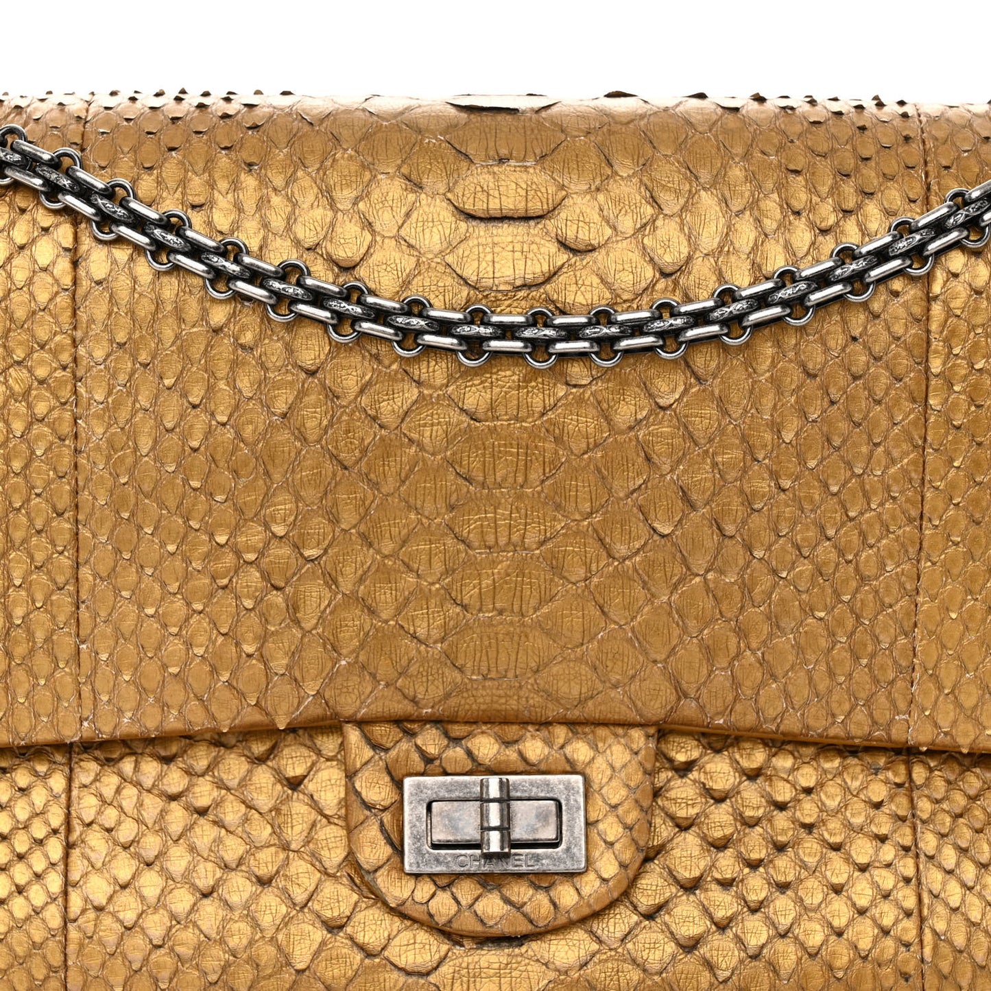 Metallic Snakeskin 2.55 Reissue 226 Flap Gold