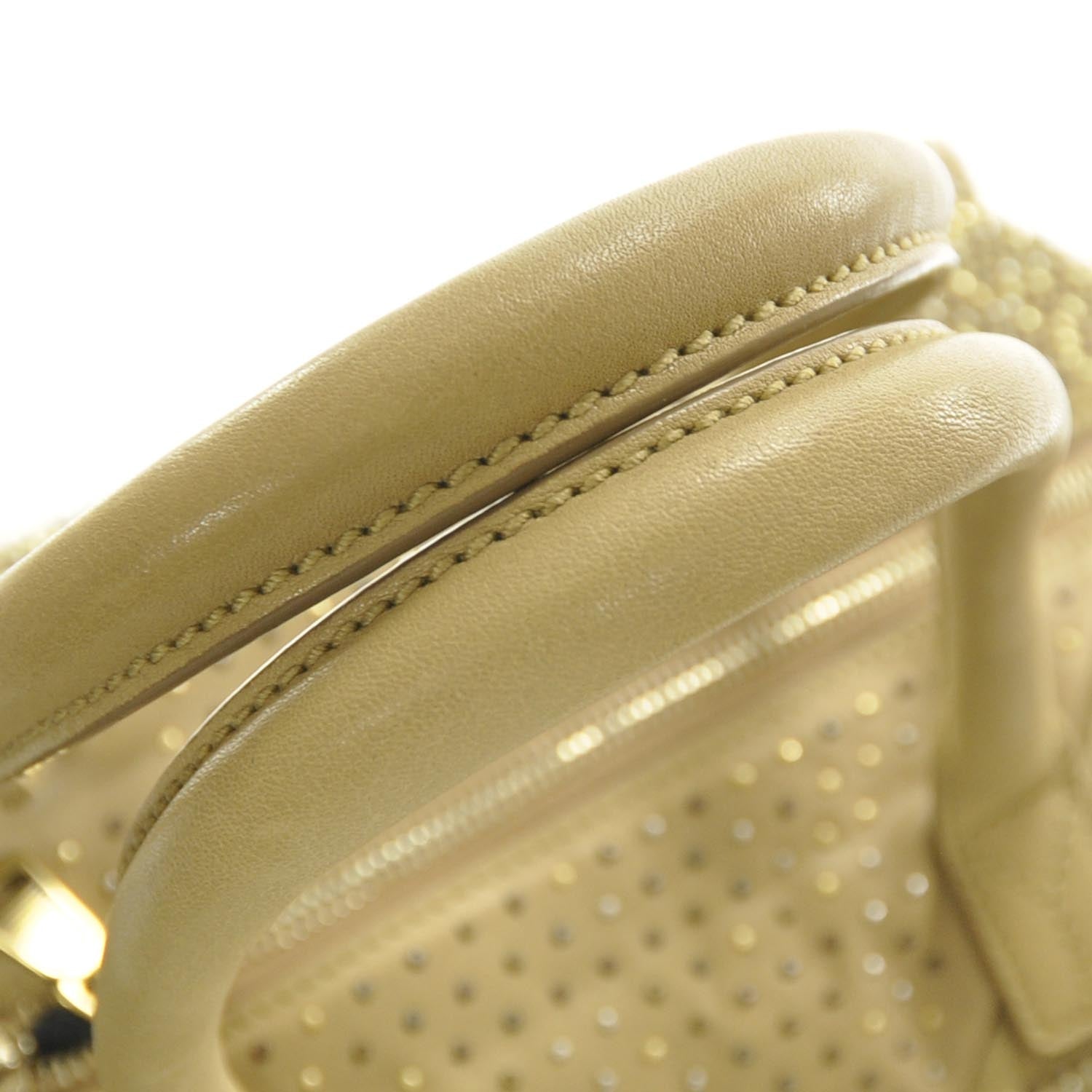 Saint Laurent Leather Studded Easy Rock Satchel Wheat 5 of 9