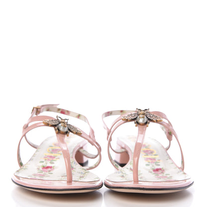 Gucci Patent Bee Thong Sandal 39.5 Perfect Pink 2 of 10