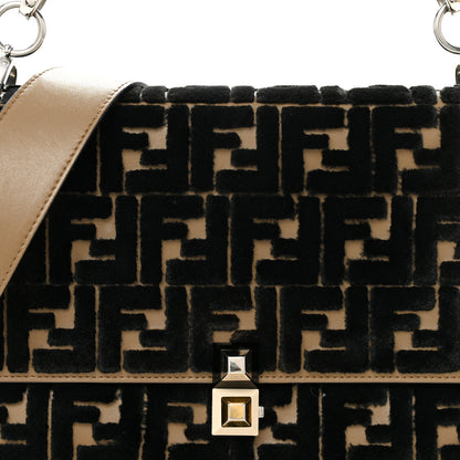 Fendi Vitello Liberty Velvet FF Reloaded Kan I Shoulder Bag Maya Black 8 of 12