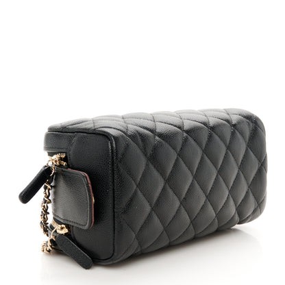 Chanel Caviar Quilted Toiletry Case With Chain Black 4 of 11