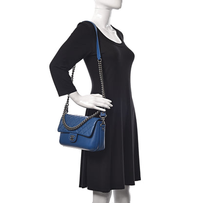 Chanel Calfskin Quilted Large Rock My Shoulder Flap Blue 2 of 10