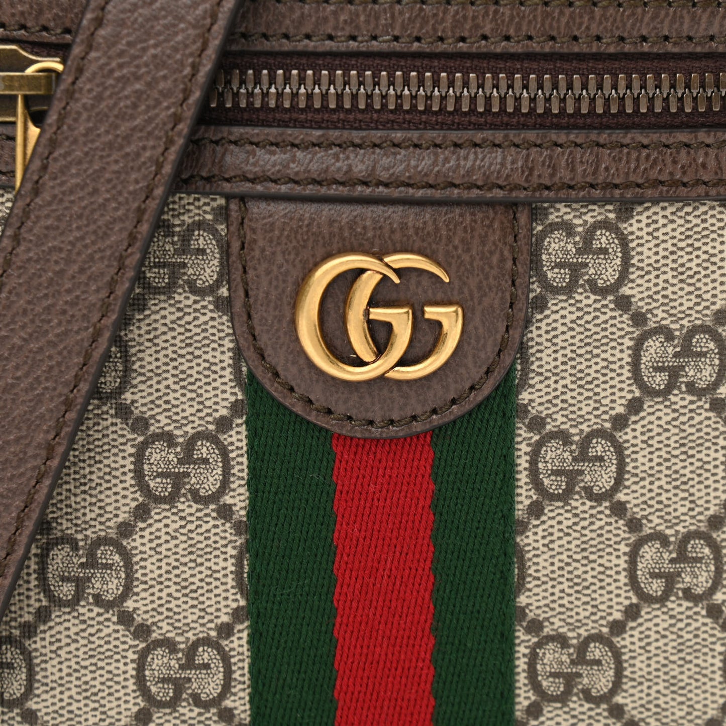 GG Supreme Monogram Web Mini Ophidia Messenger Brown