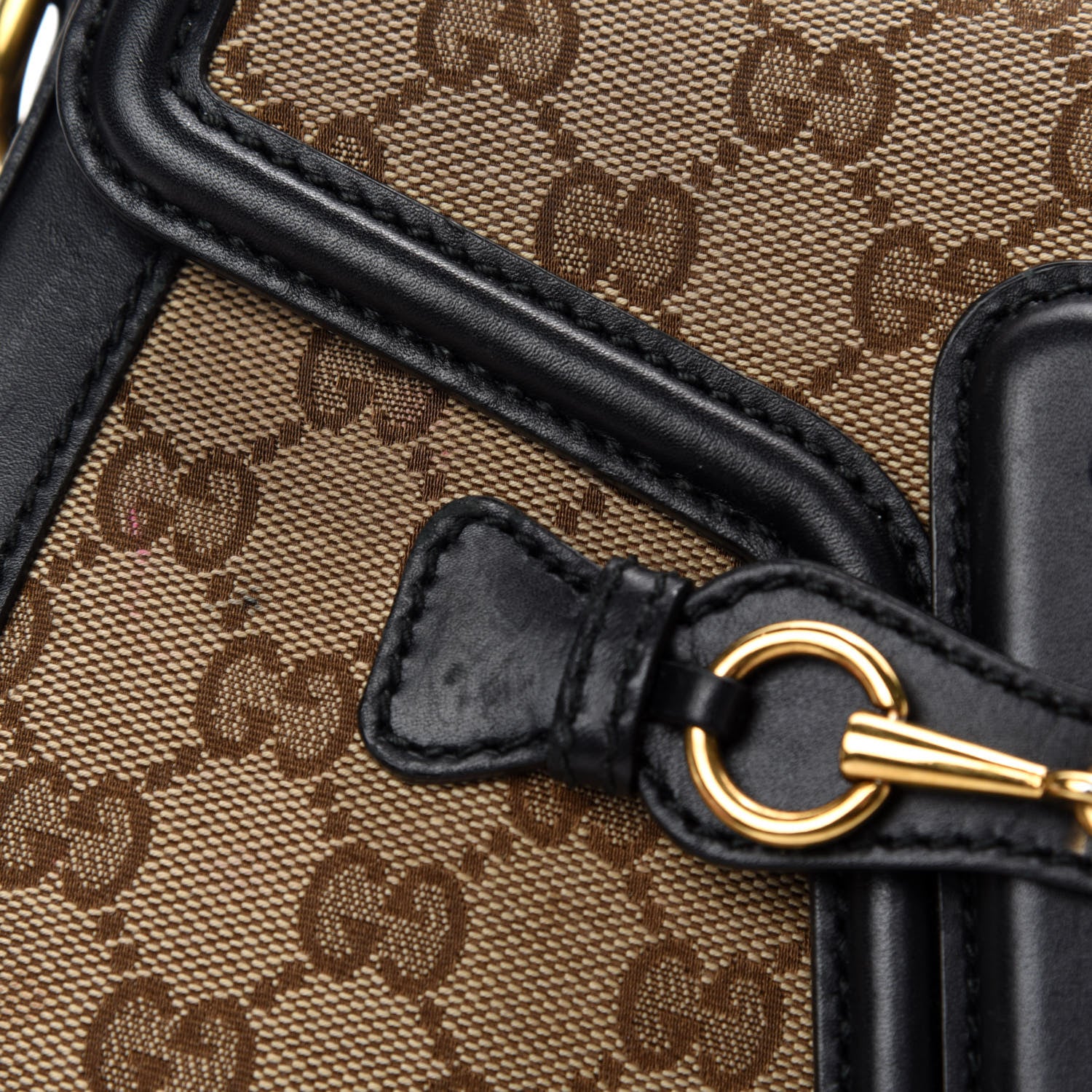 Gucci Monogram Ruinart Calfskin Medium Lady Web Shoulder Bag Beige Ebony Black 9 of 14