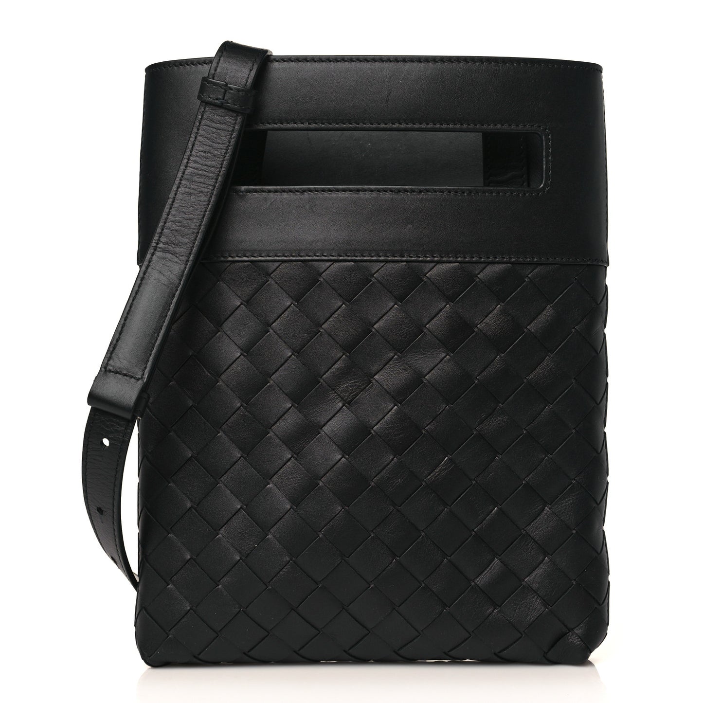 Nappa Intrecciato VN Crossbody Messenger Bag Black