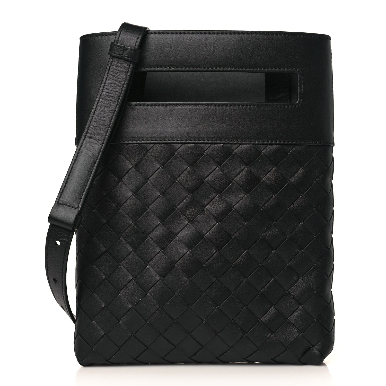 Bottega Veneta Nappa Intrecciato VN Crossbody Messenger Bag Black 1 of 9