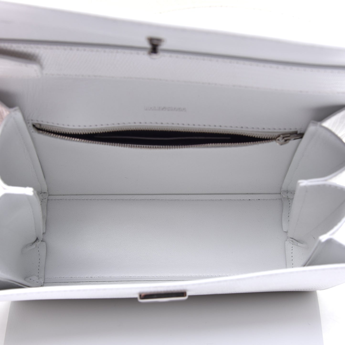 Patent Calfskin Lizard Embossed Medium Ghost Shoulder Bag Optic White