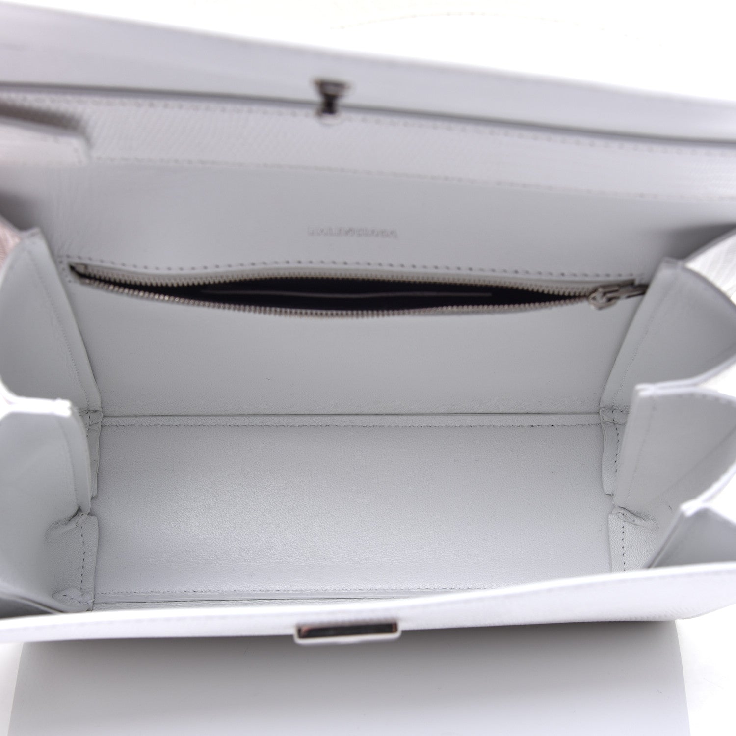 Balenciaga Patent Calfskin Lizard Embossed Medium Ghost Shoulder Bag Optic White 5 of 10