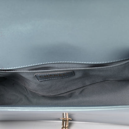 Chanel Iridescent Glazed Calfskin Medium Boy Flap Light Blue 4 of 4