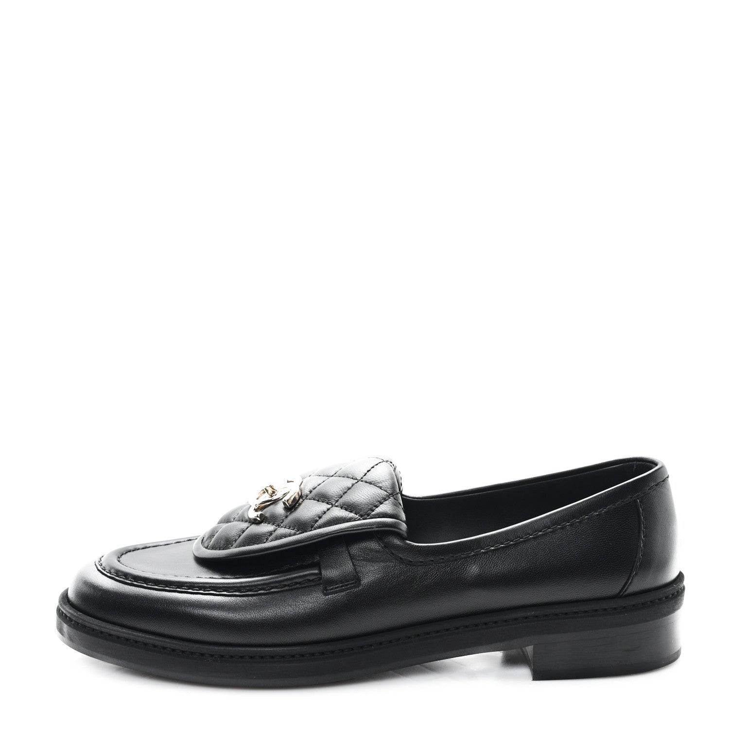 Chanel Lambskin Quilted CC Turnlock Loafers 39.5 Black 1 of 9