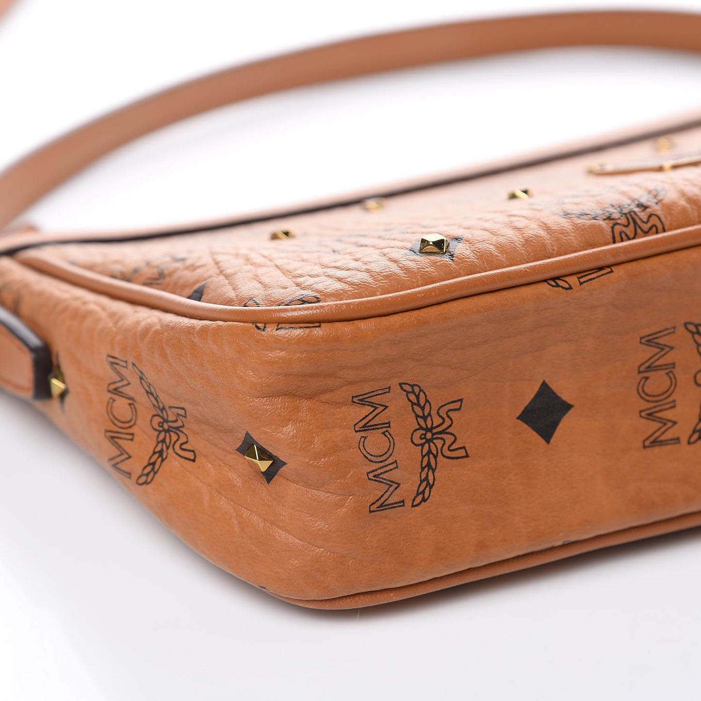 Visetos Studded Small Crossbody Bag Cognac