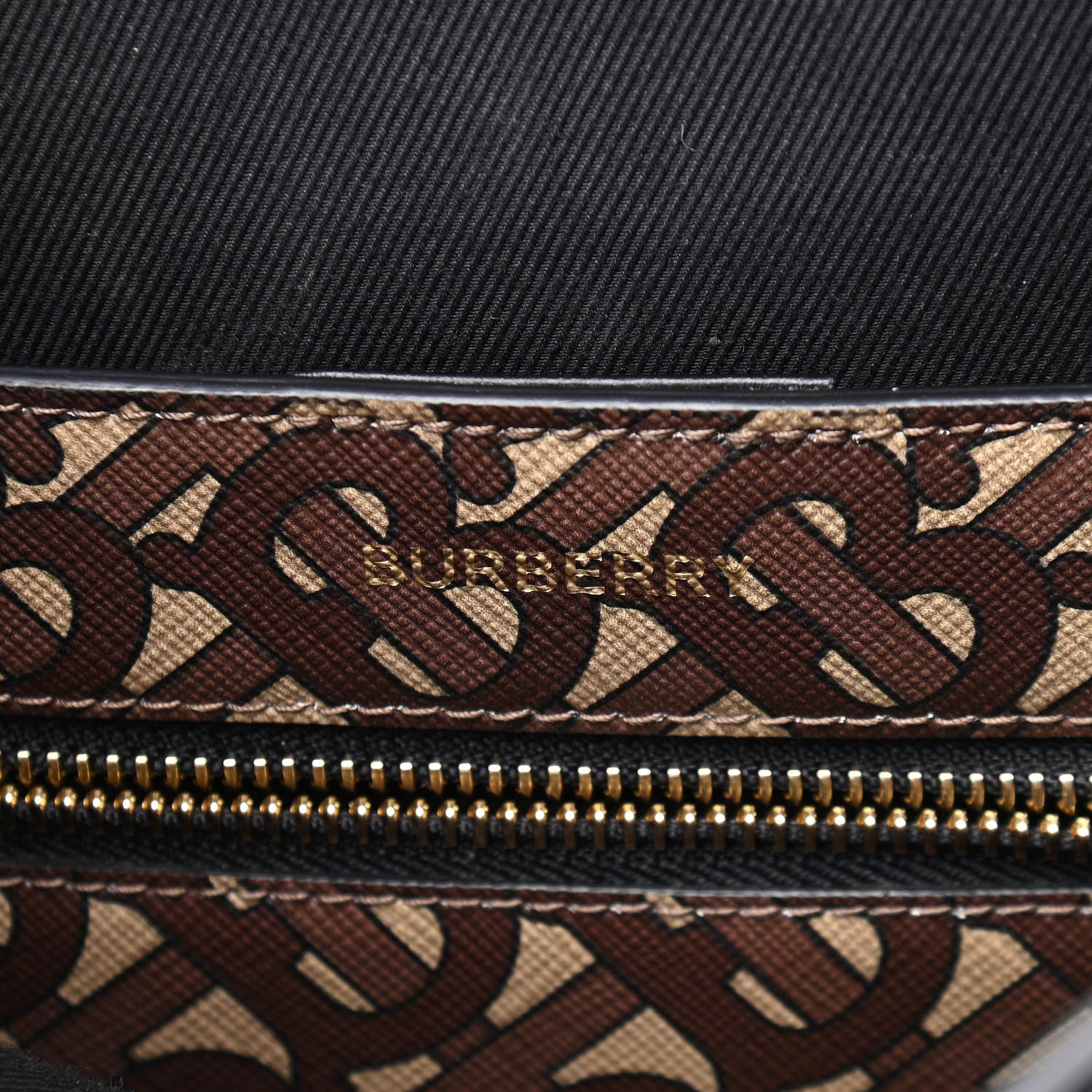 Burberry E-Canvas Monogram Stripe Book Tote Bridle Brown 5 of 8