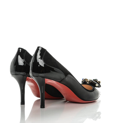 Christian Louboutin Nappa Patent Tudorchic 70 Pumps 38 Black 4 of 7