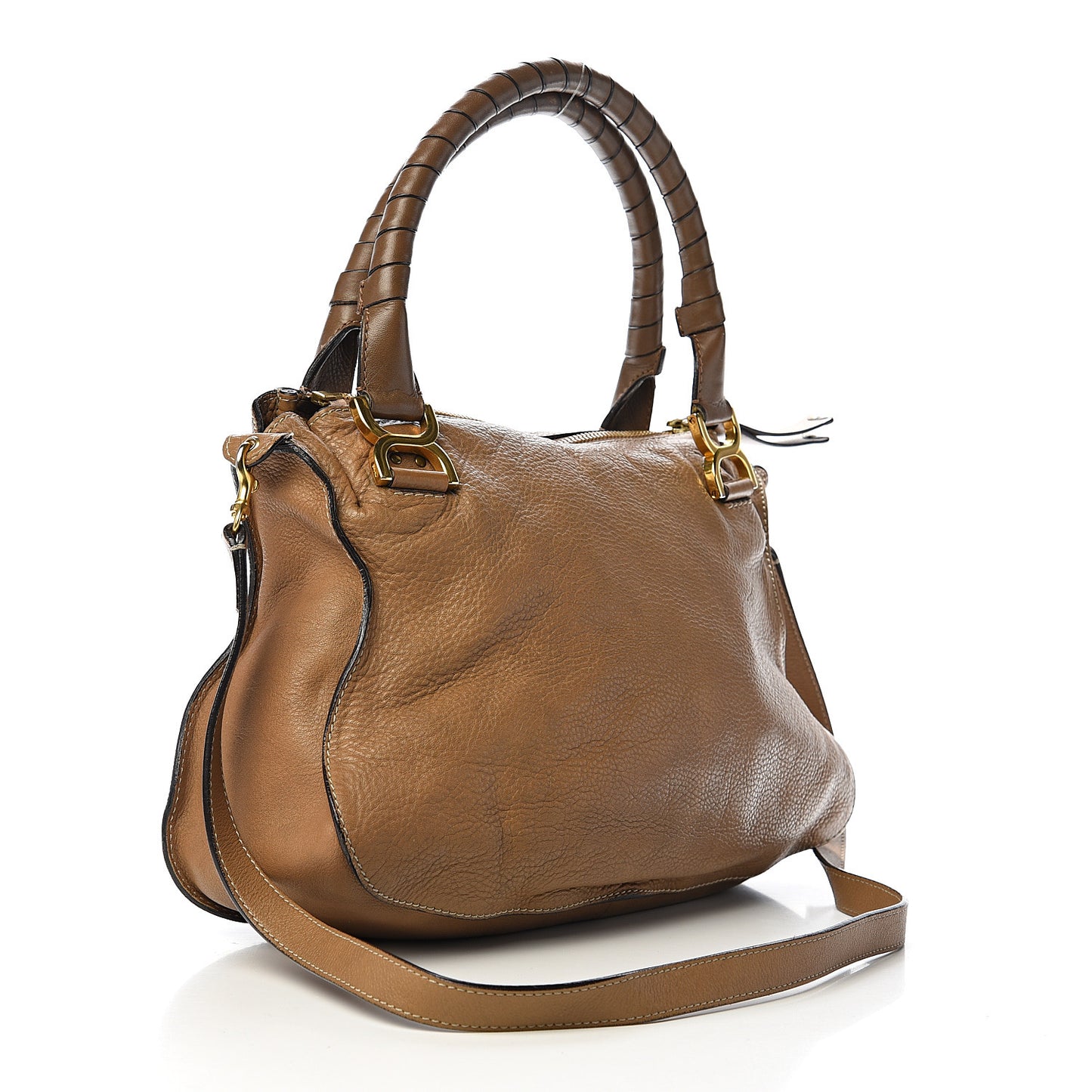Calfskin Small Marcie Satchel Nut