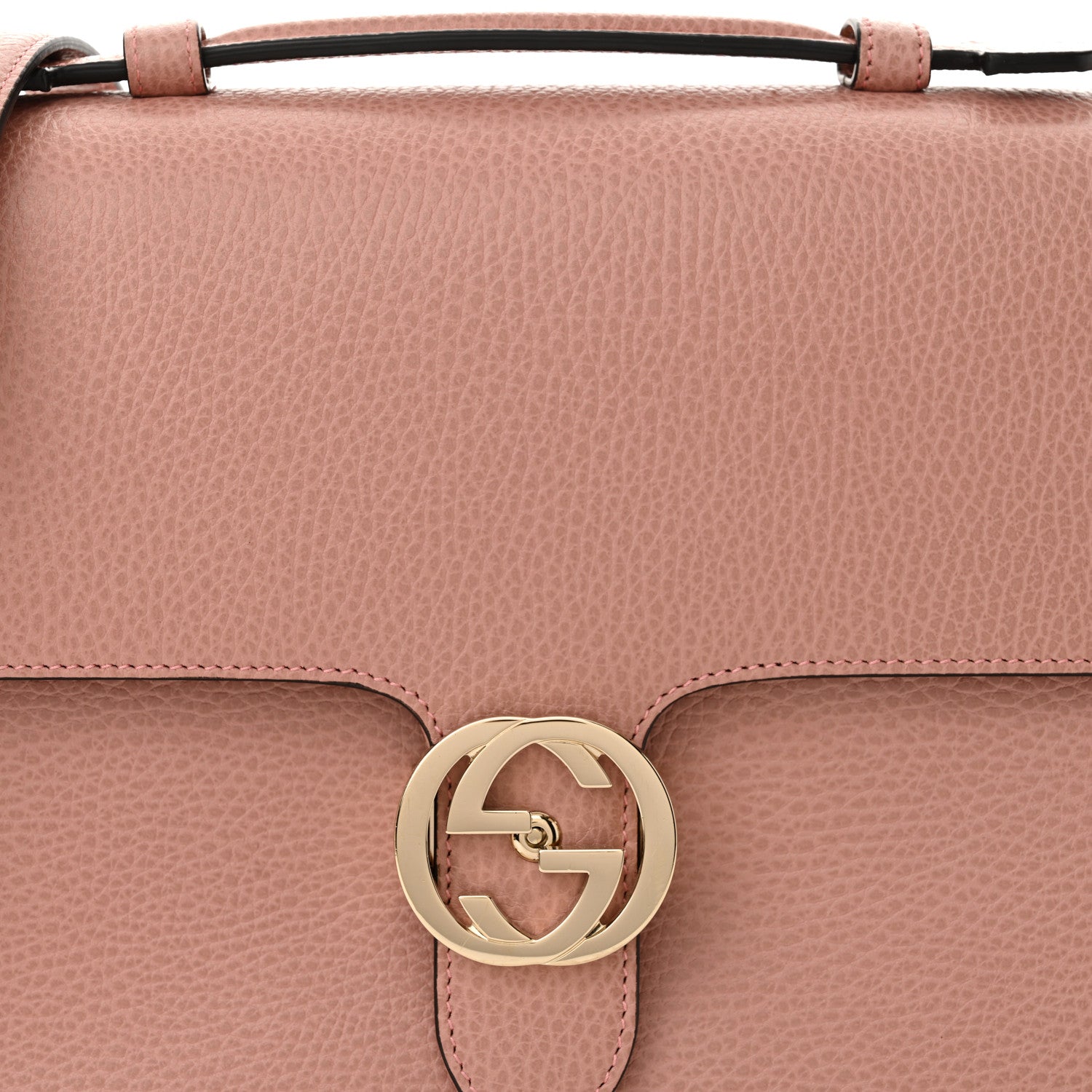 Gucci Dollar Calfskin Medium Interlocking G Top Handle Shoulder Bag Soft Pink 8 of 11