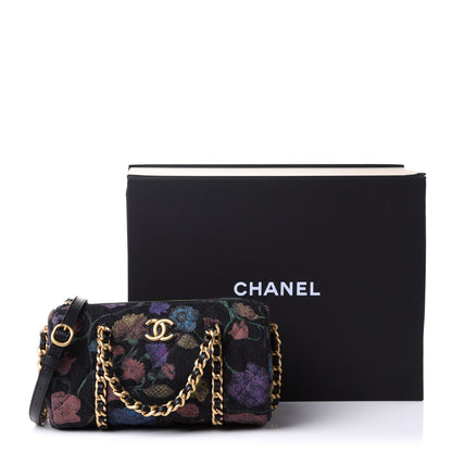 Chanel Denim Printed Destination Chenonceau Bowling Bag Charcoal Multicolor 11 of 11