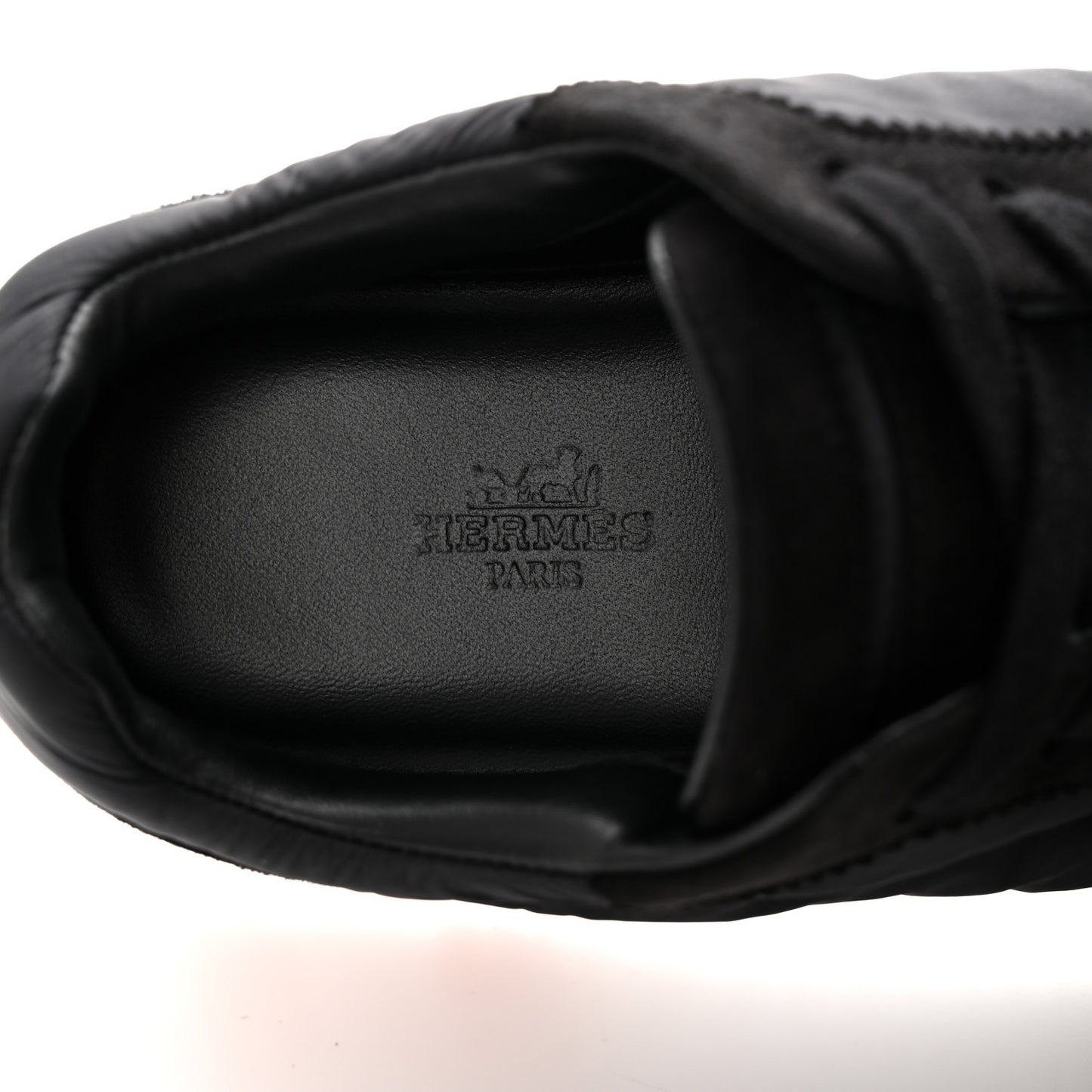 Parachute Fabric Suede Goatskin Bouncing Sneakers 37 Black