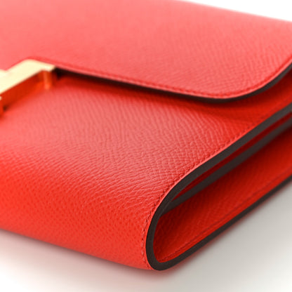 Hermes Epsom Constance Long Wallet Orange Poppy 8 of 11