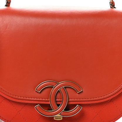 Chanel Shiny Calfskin Goatskin Quilted Small Coco Curve Messenger Flap Red 8 of 10