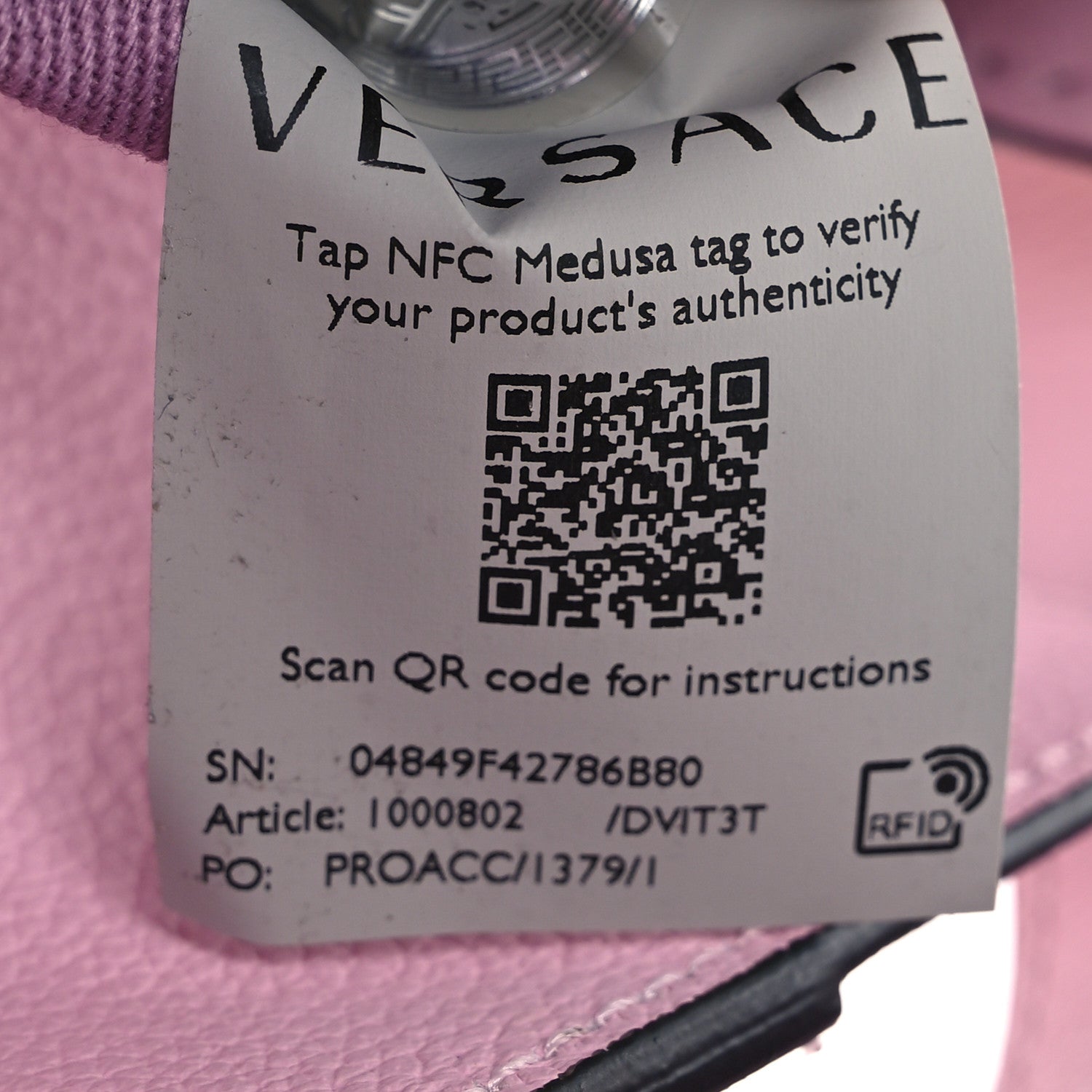 Versace Calfskin La Medusa Small Hobo Crossbody Pink 7 of 12