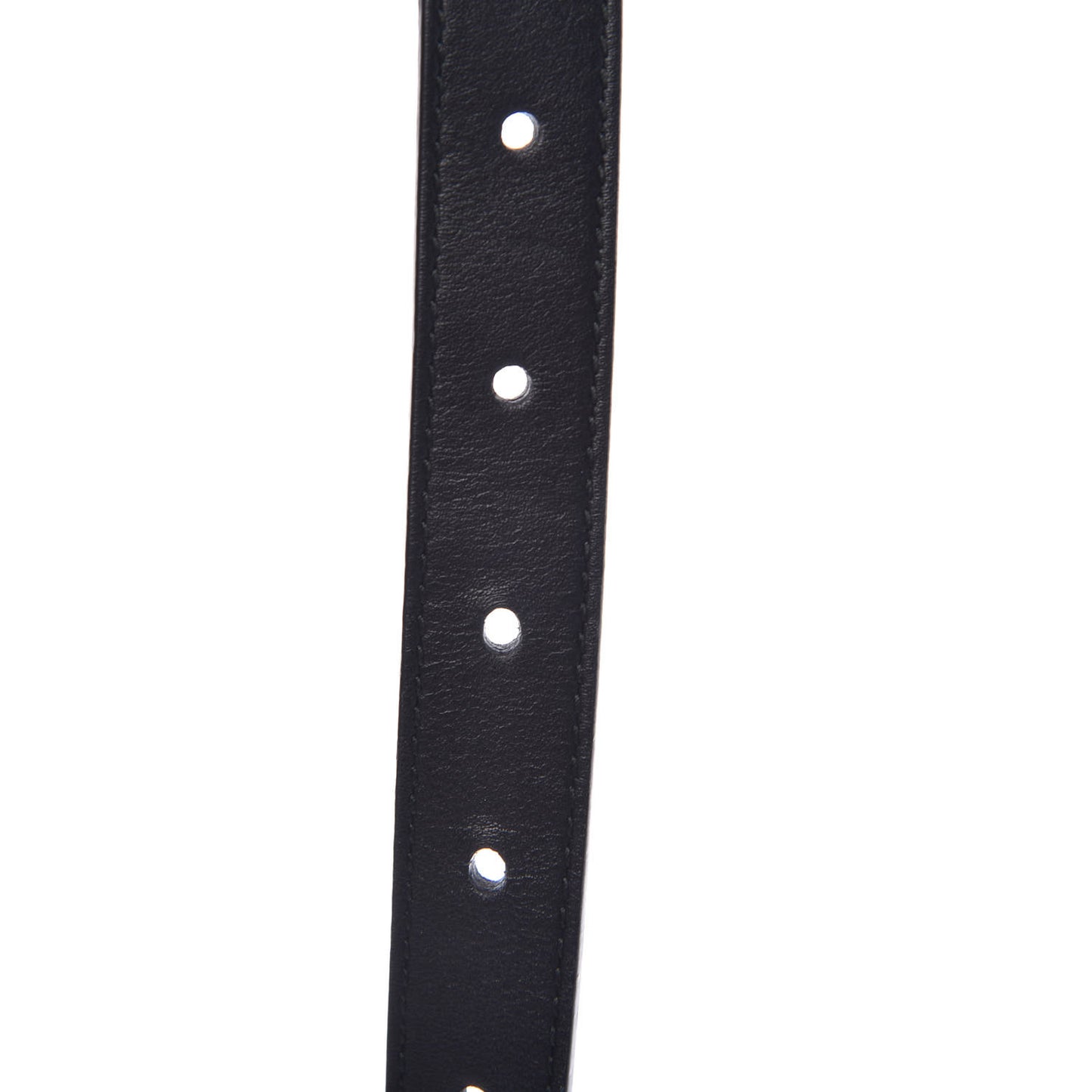 Calfskin Pearl Double G 20mm Belt 100 40 Black Cream