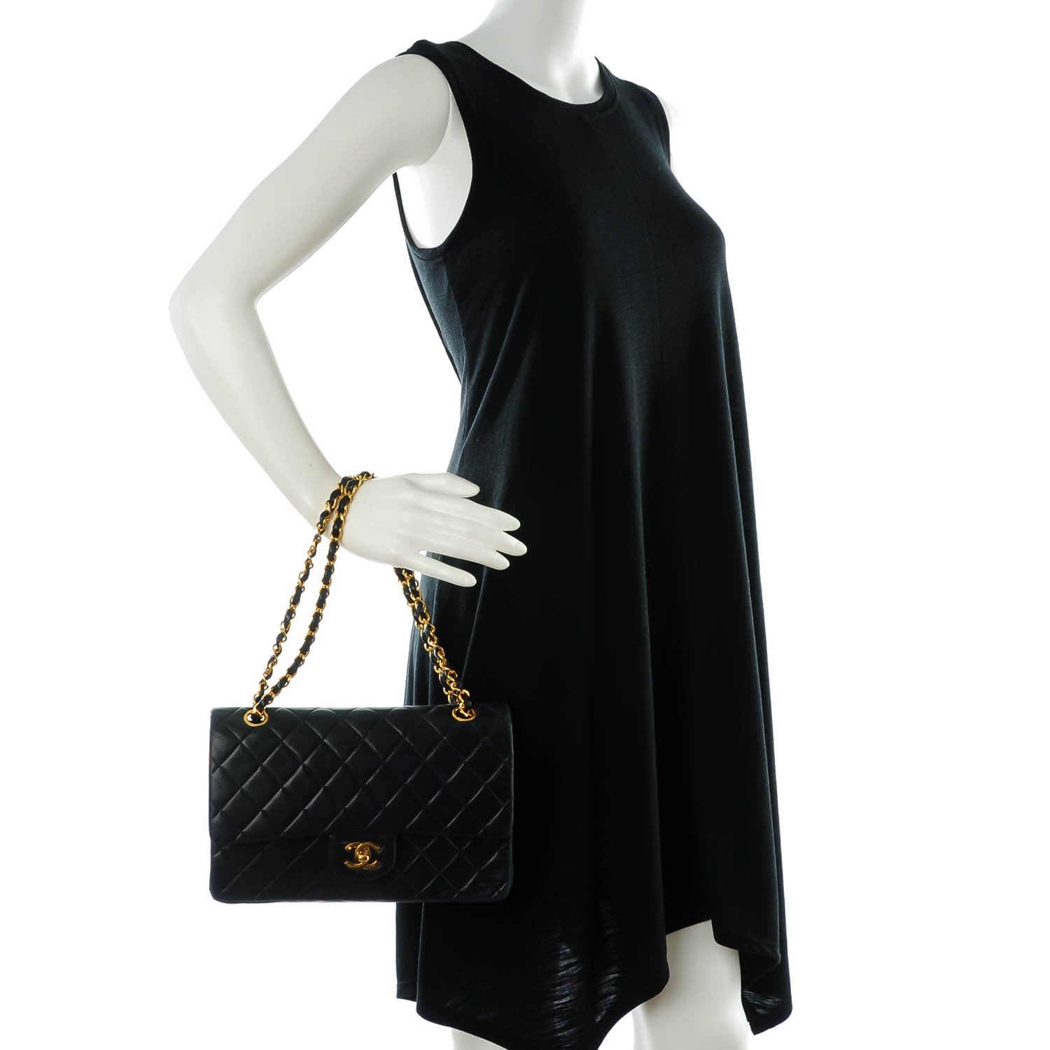 Chanel Lambskin Quilted Medium Double Flap Black 2 of 13
