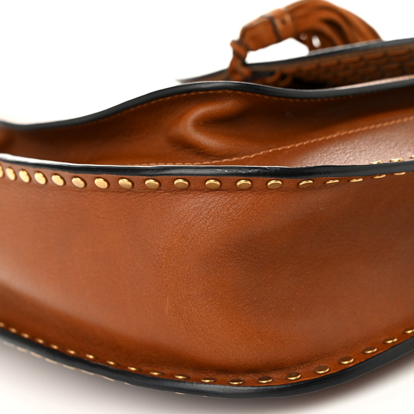 Calfskin Braided Medium Hudson Shoulder Bag Caramel