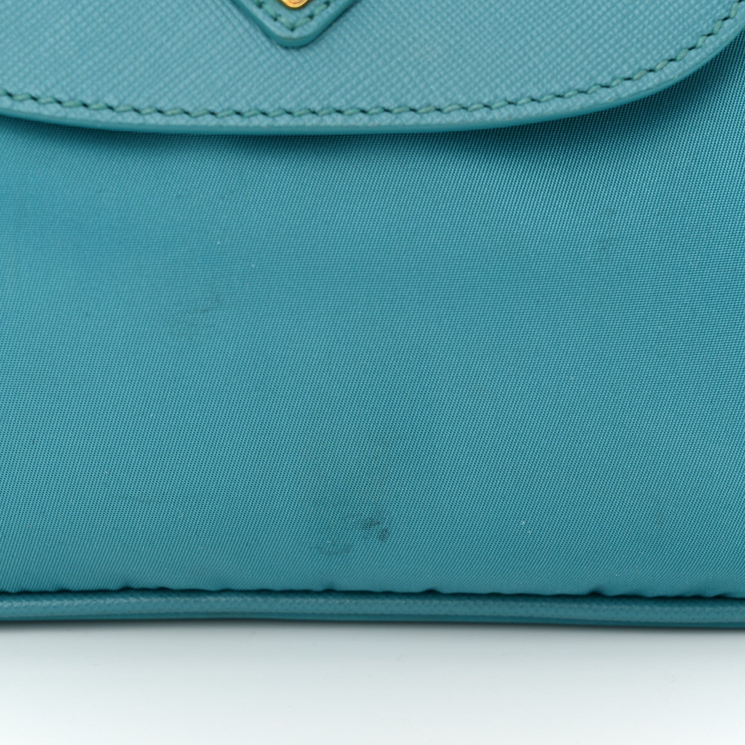 Prada Tessuto Nylon Saffiano Crossbody Bag Turchese 11 of 12