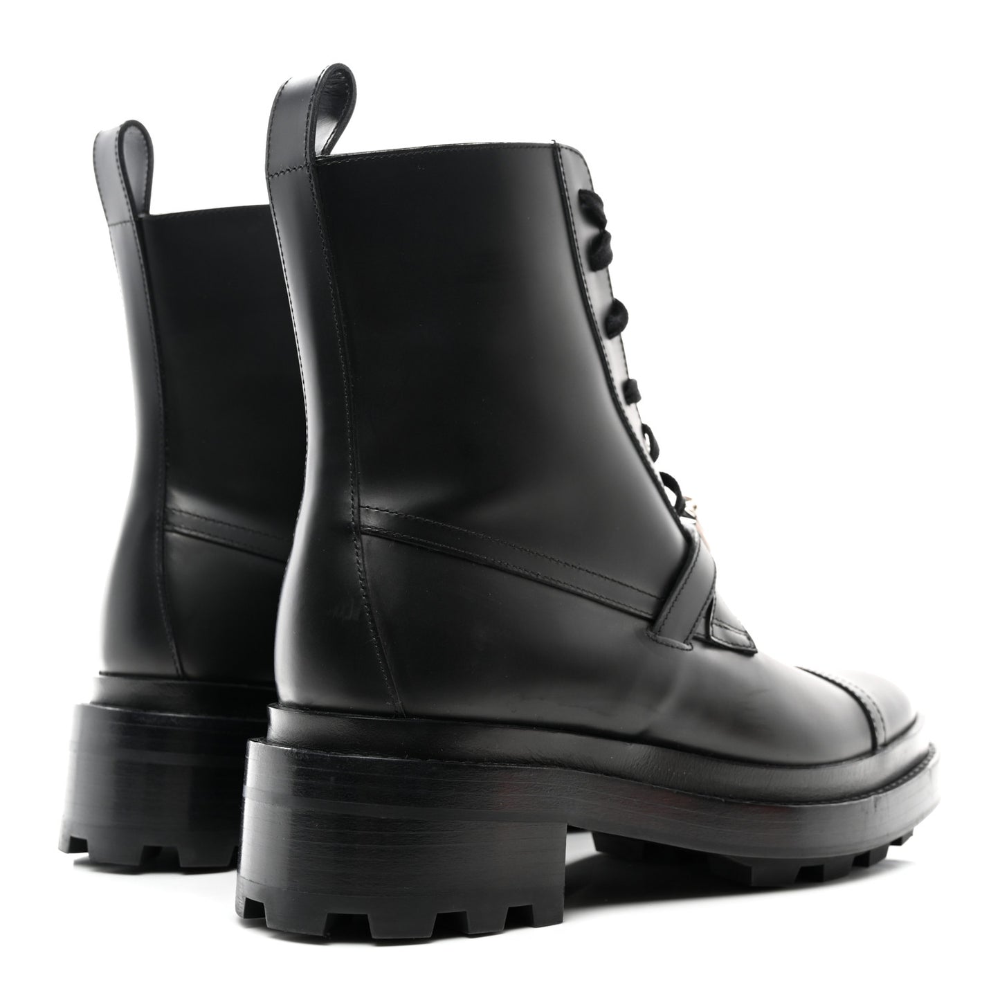 Glossed Calfskin Funk Ankle Boots 37.5 Black