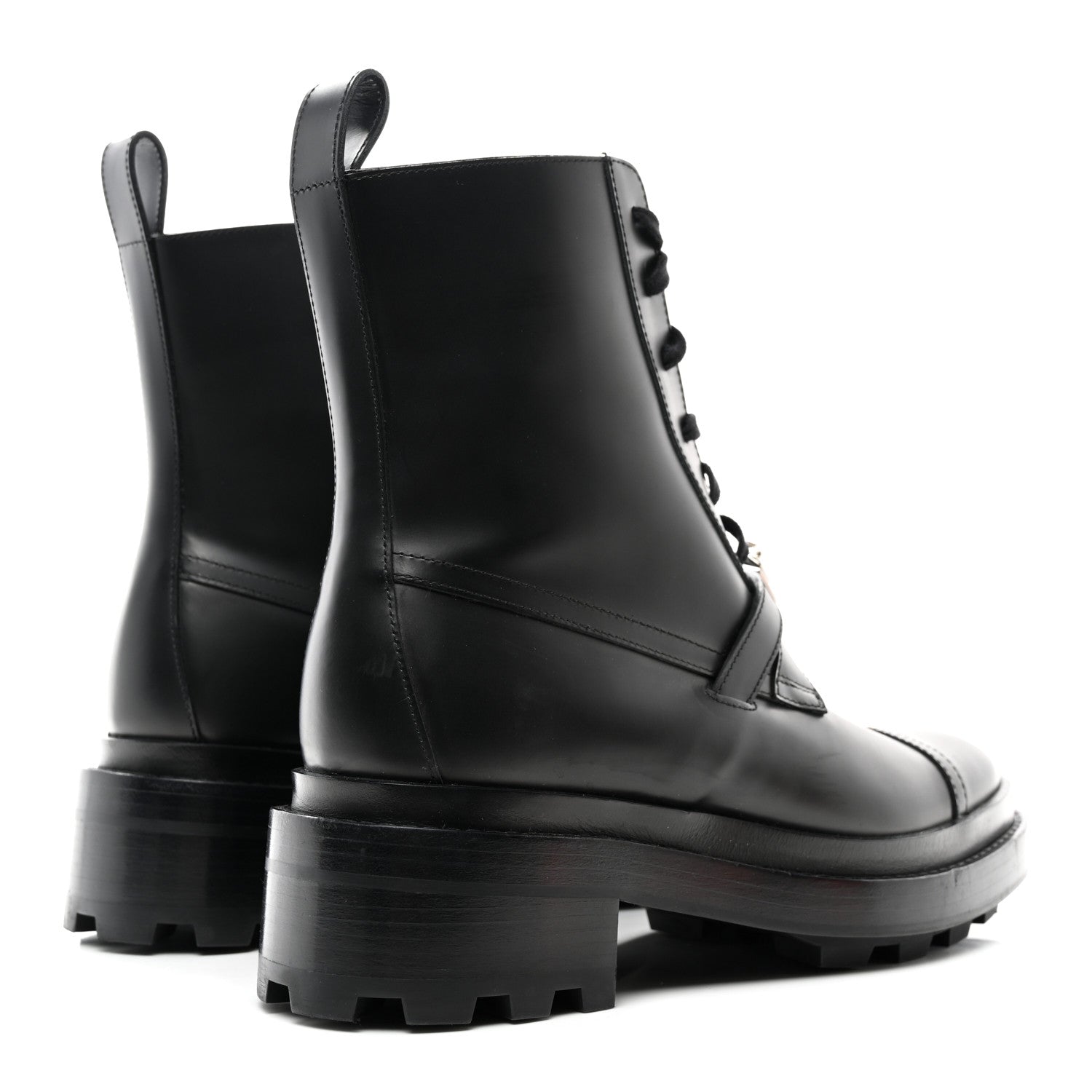 Hermes Glossed Calfskin Funk Ankle Boots 37.5 Black 4 of 9