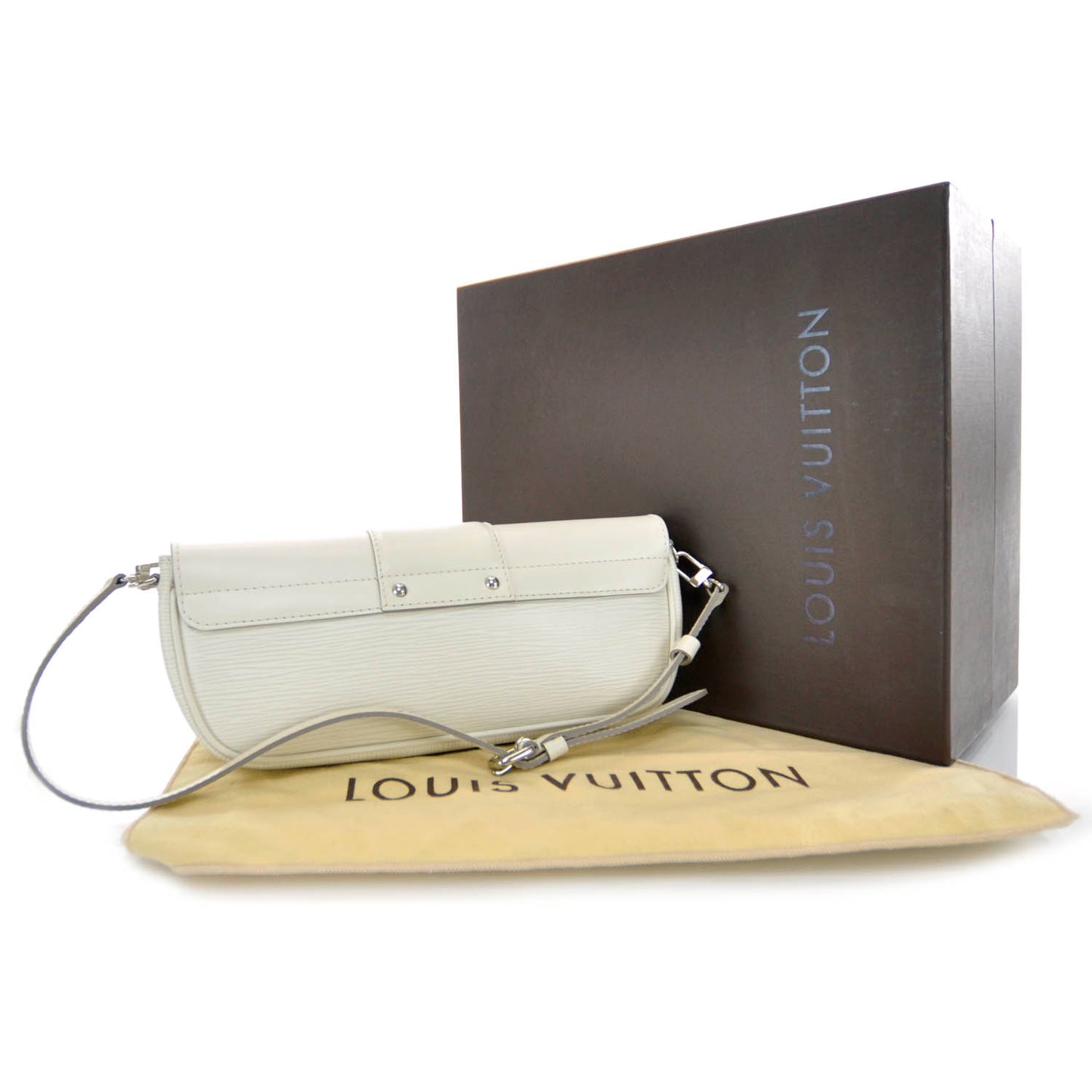 LOUIS VUITTON Epi Montaigne Clutch Ivory
