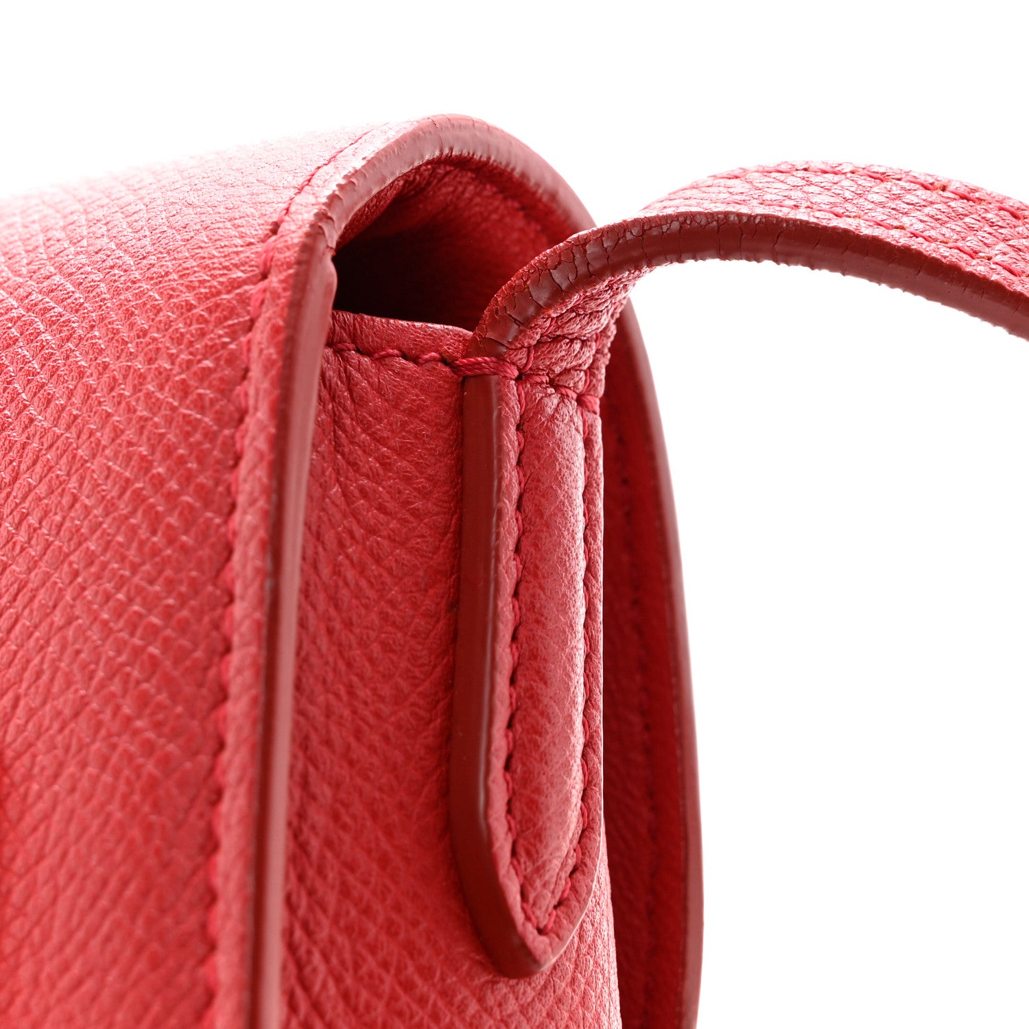Celine Grained Calfskin Small Trotteur Coquelicot 13 of 16
