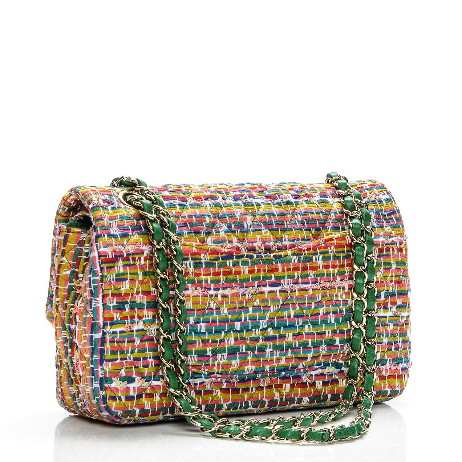 Chanel Tweed Quilted Medium Double Flap Multicolor 3 of 7