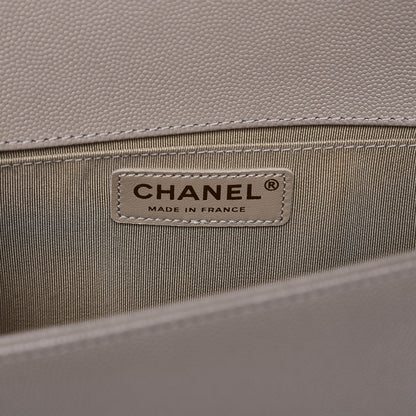 Chanel Caviar Quilted Medium Boy Flap Dark Beige 6 of 8