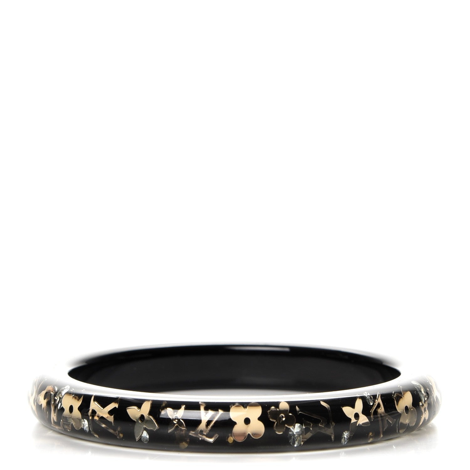 Louis Vuitton Resin Swarovski Medium Inclusion Bracelet PM Black 1 of 4