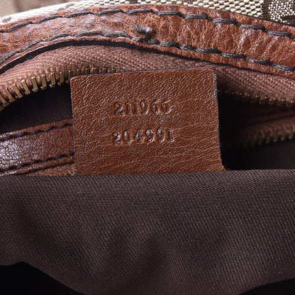 Gucci Monogram Medium Jockey Hobo Brown 7 of 13